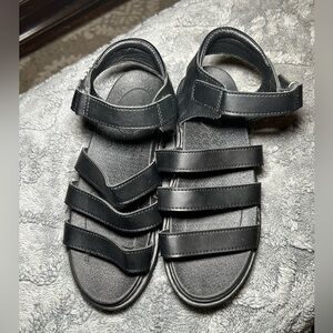 VTG Self Esteem Y2K black strappy sandals boho festival